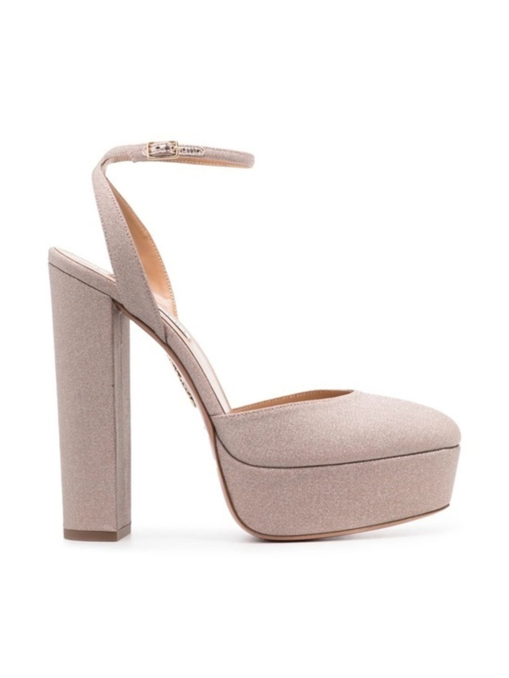 AQUAZZURA So High 140MM Plateau Metallic Pumps Size 39.5